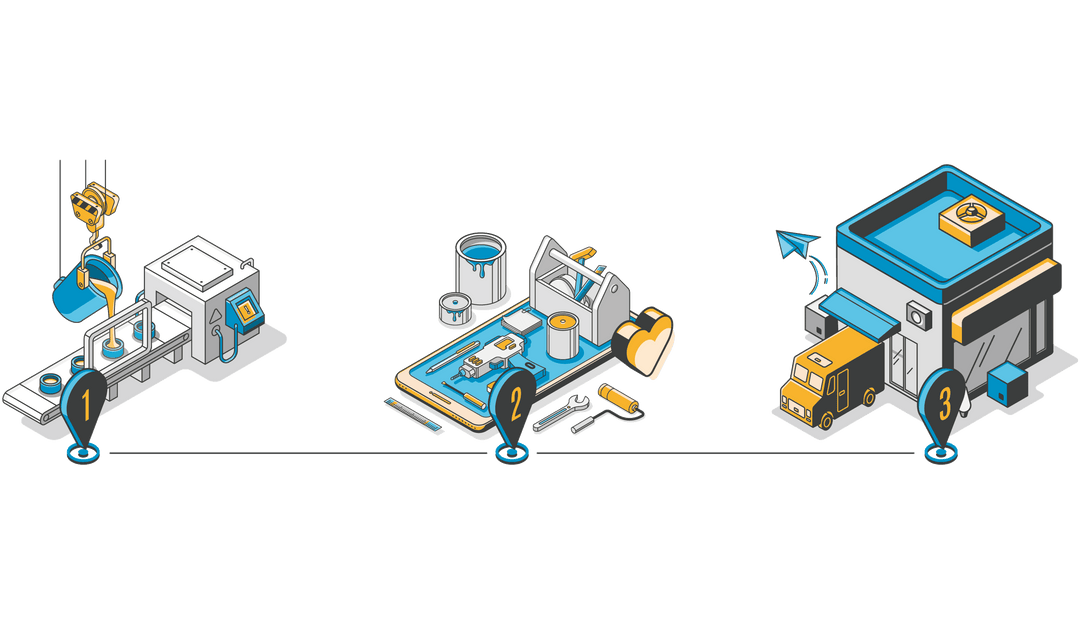 design share model all-in-one with proudktion, marketing and distribution for your art presented with the help of infographics - art by life