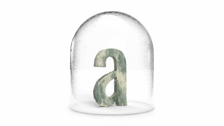 design develop service advertising letter a in glass bottle - art by life