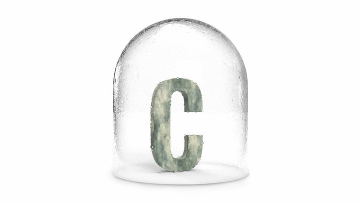 design develop service customizing letter c in glass bottle - art by life